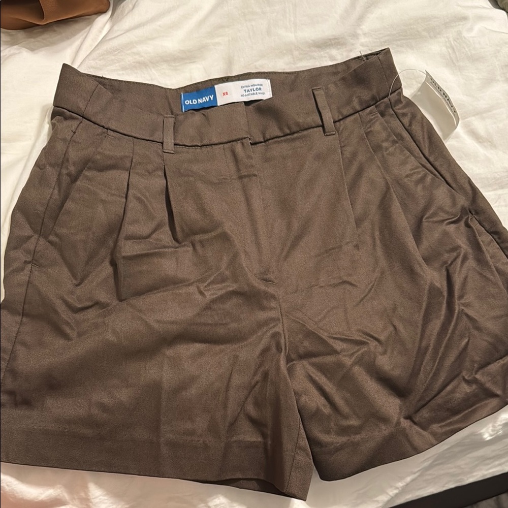 Old Navy Brown Bermuda Shorts with Pleated Front